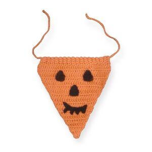 Hand Crafted Crochet Jack Ó Lantern Dog Bandanna  Orange Black Halloween